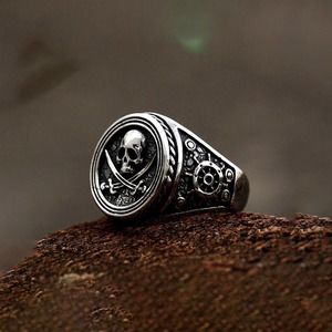 Pirate titanium steel ring